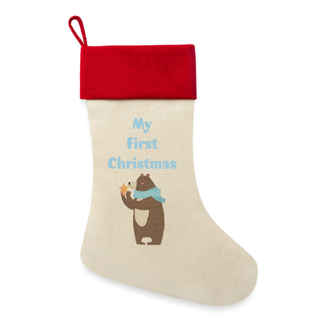 Baby's First Christmas Stocking - natural/classic red 