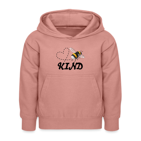 Kids Bee Kind Hoodie - dusky rose