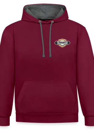 Crossfit Contrast Colour Hoodie - burgundy/charcoal
