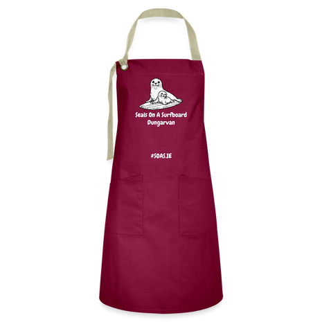 SOAS Artisan Apron - burgundy / desert sand