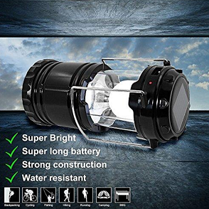 Solar Camping Torch/Light with USB Charge Port - Blue