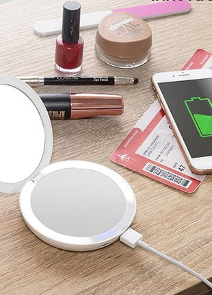 3 in 1 Pocket Mirror Pocket Mirror, Power Bank with Light - siopashop.ie