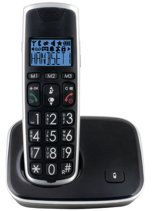 Home Phone Big Button Phone - Black/Silver - siopashop.ie