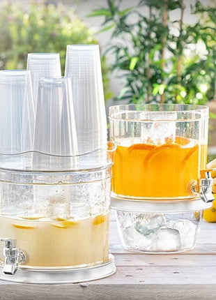 Double Drink Dispenser Double Drink Dispenser with Ice Tank and Snack Tray - siopashop.ie