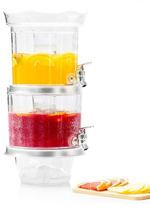 Double Drink Dispenser Double Drink Dispenser with Ice Tank and Snack Tray - siopashop.ie