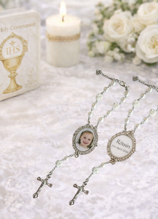 Personalised Rosary Bracelet with Rose Detail